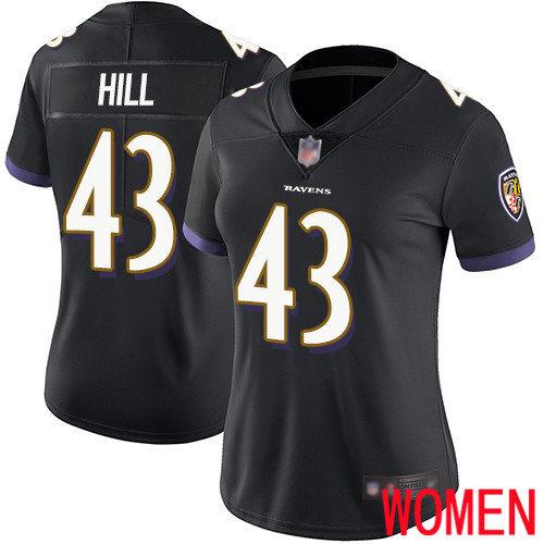Baltimore Ravens Limited Black Women Justice Hill Alternate Jersey NFL Football #43 Vapor Untouchable